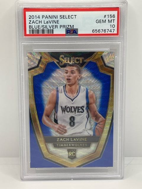 2014 Panini Select Zach LaVine RC #156 Blue/Silver Prizm PSA 10 
